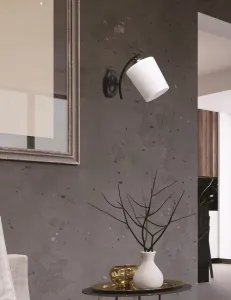 Nástenná lampa Esnyr Lamp, chróm+čierna, 1x40, tienidlo E27, biela