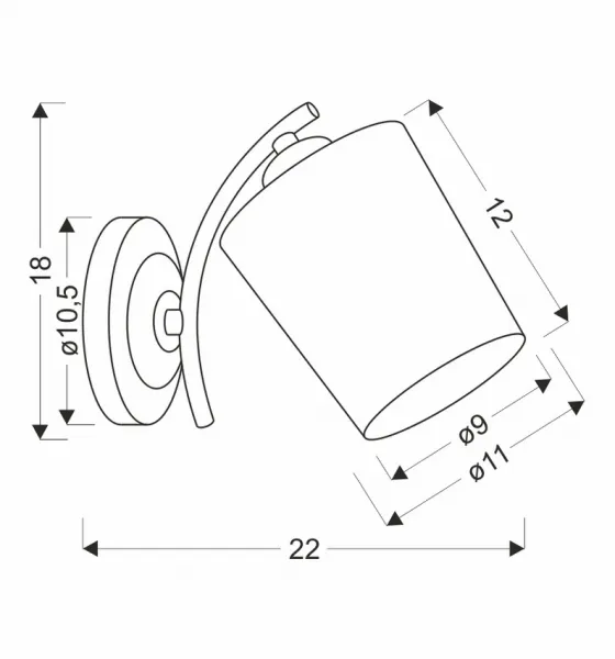 Nástenná lampa Esnyr Lamp, chróm+čierna, 1x40, tienidlo E27, biela