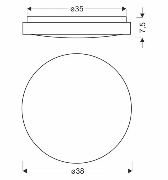 Stropná lampa Aflo drevená + čierna 24W LED 3000/4000/6000K 38cm biele tienidlo