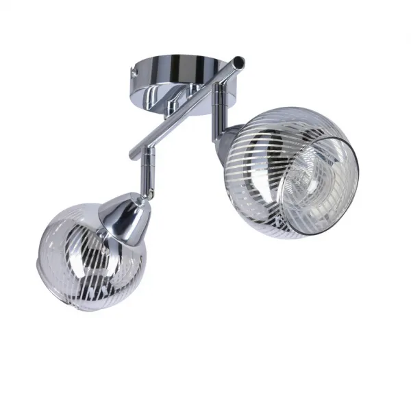 Stropná lampa Virginia s chrómovým pásikom, zrkadlové tienidlo e14