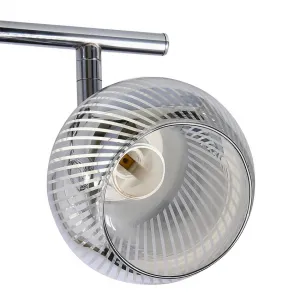 Stropná lampa Virginia s chrómovým pásikom, zrkadlové tienidlo e14
