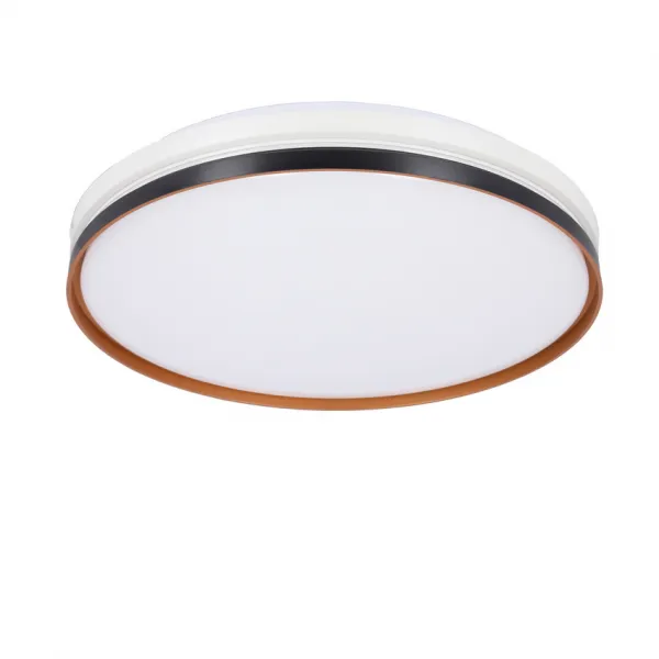 Stropná lampa Montana, plafón, čierna+biela+zlatá, 24W LED, 40cm, biele tienidlo