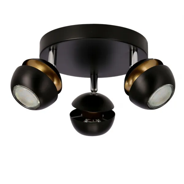 Stropná lampa Boni 3x3W gu10 LED čierna