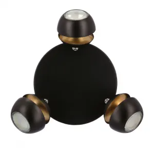 Stropná lampa Boni 3x3W gu10 LED čierna