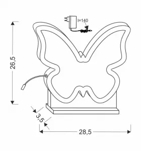 Detská LED stolová lampa BUTTERFLY IQ KIDS zlatá