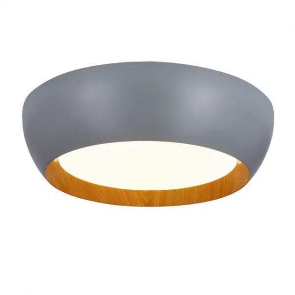stropná lampa abruzzo sivá drevená stropná lampa biele tienidlo
