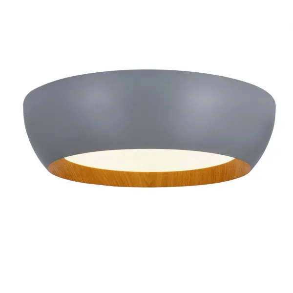 stropná lampa abruzzo sivá drevená stropná lampa biele tienidlo