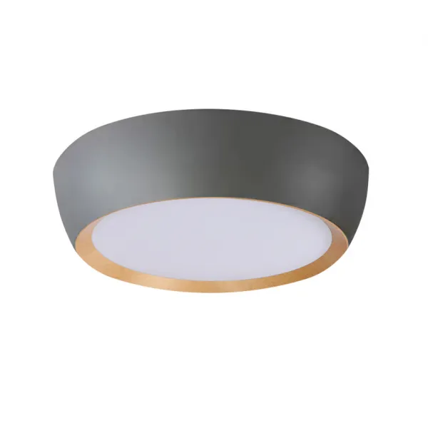 stropná lampa abruzzo sivá drevená stropná lampa biele tienidlo