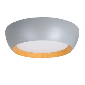 stropná lampa abruzzo sivá drevená stropná lampa biele tienidlo
