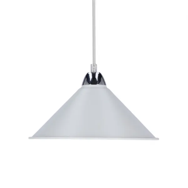 Závesná lampa Avola, chróm, 26 l/60W, tienidlo E27, biela
