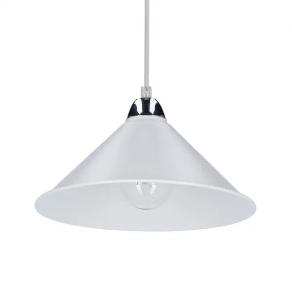 Závesná lampa Avola, chróm, 26 l/60W, tienidlo E27, biela