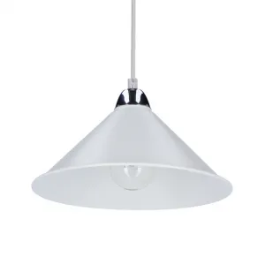 Závesná lampa Avola, chróm, 26 l/60W, tienidlo E27, biela