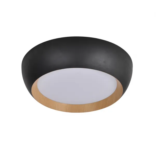 stropná lampa abruzzo čierne drevené tienidlo na stropnú lampu biele