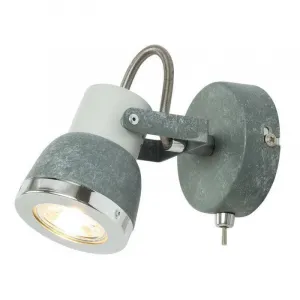 Sivá kovová nastaviteľná nástenná lampa 50W GU10 Sabynio Globo