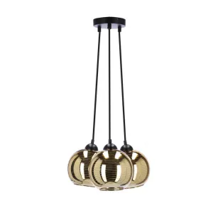 Závesná lampa Trio, tienidlo e27, zlatá