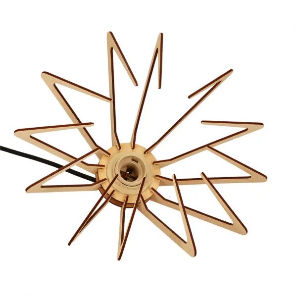 Závesná lampa Eco 6 s dreveným tienidlom 1x40 E27