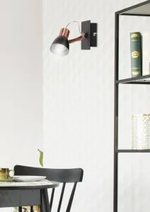 Nástenná lampa 1X50W GU10 čierna a medená Markus