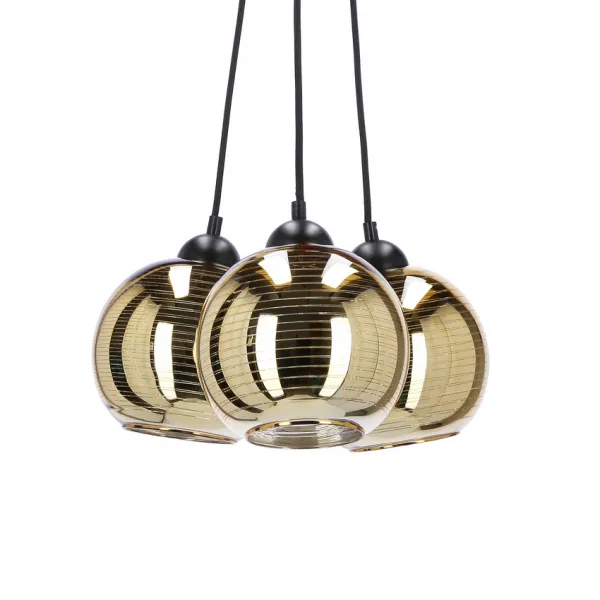 Závesná lampa Trio, tienidlo e27, zlatá