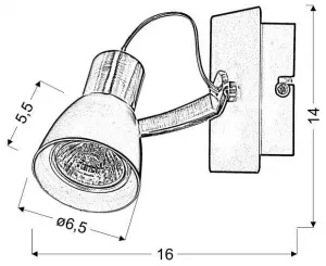 Nástenná lampa 1X50W GU10 čierna a medená Markus