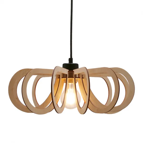 Závesná lampa Eco 5 1x40W E27 drevené tienidlo