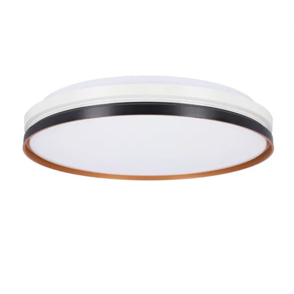 Stropná lampa Montana, plafón, čierna+biela+zlatá, 24W LED, 40cm, biele tienidlo