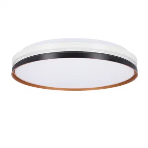 Stropná lampa Montana, plafón, čierna+biela+zlatá, 24W LED, 40cm, biele tienidlo