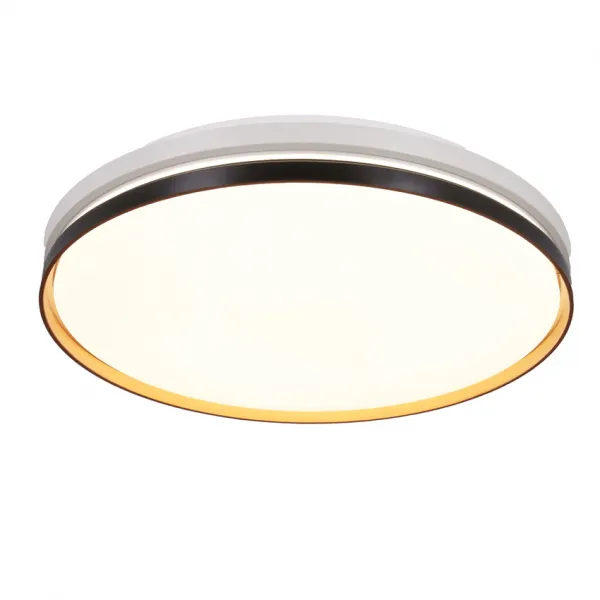 Stropná lampa Montana, plafón, čierna+biela+zlatá, 24W LED, 40cm, biele tienidlo