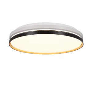 Stropná lampa Montana, plafón, čierna+biela+zlatá, 24W LED, 40cm, biele tienidlo