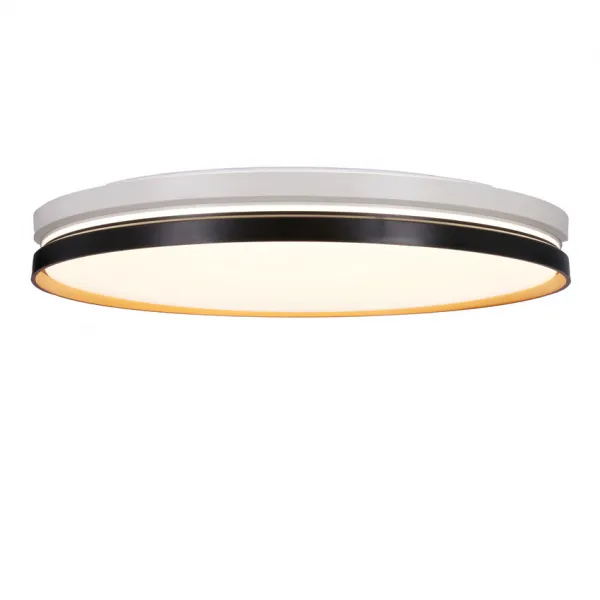 Stropná lampa Montana, plafón, čierna+biela+zlatá, 24W LED, 40cm, biele tienidlo