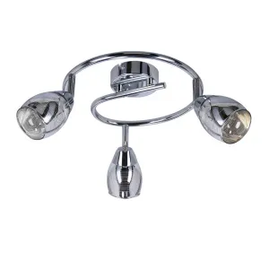 Stropná lampa Virginia Spiral chrómová, zrkadlové tienidlo s e14, e14