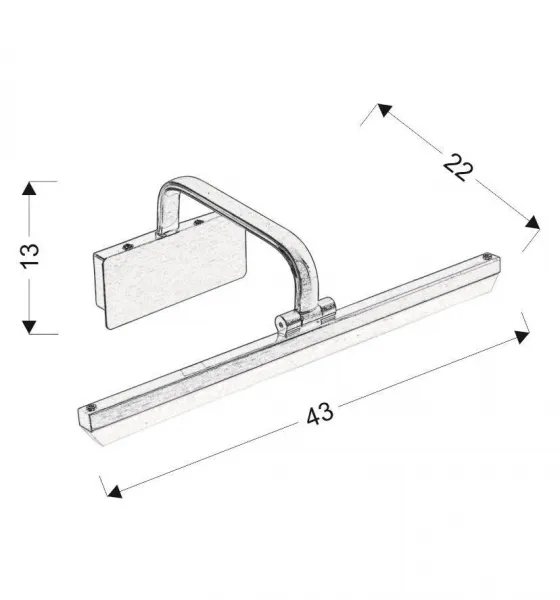 Nástenná LED lampa 8W patinovaná, nastaviteľná nad zrkadlo, zavesná