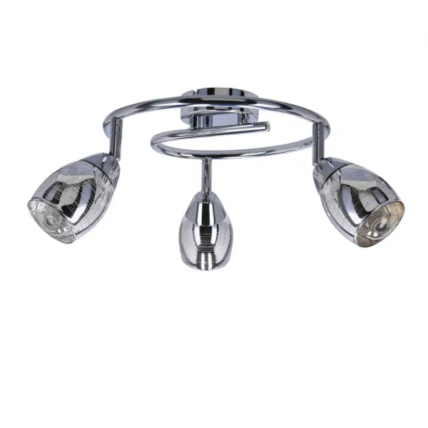 Stropná lampa Virginia Spiral chrómová, zrkadlové tienidlo s e14, e14