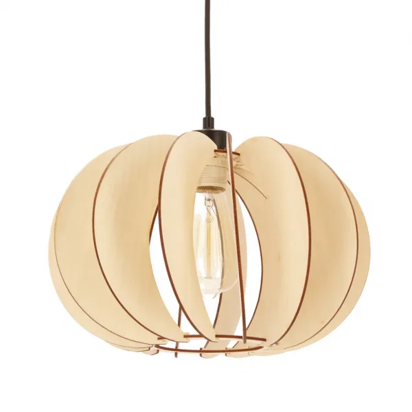 Závesná lampa Eco 2 1x40 E27 drevené tienidlo