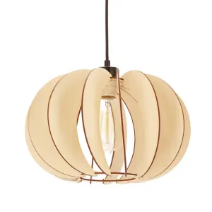 Závesná lampa Eco 2 1x40 E27 drevené tienidlo