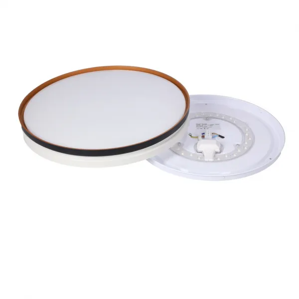 Stropná lampa Montana, plafón, čierna+biela+zlatá, 24W LED, 40cm, biele tienidlo