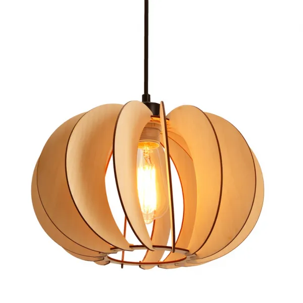 Závesná lampa Eco 2 1x40 E27 drevené tienidlo
