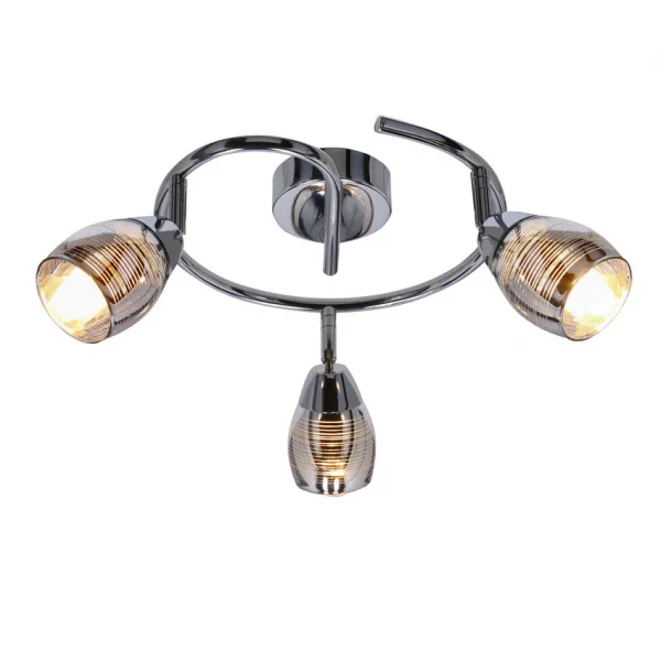 Stropná lampa Virginia Spiral chrómová, zrkadlové tienidlo s e14, e14