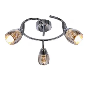 Stropná lampa Virginia Spiral chrómová, zrkadlové tienidlo s e14, e14