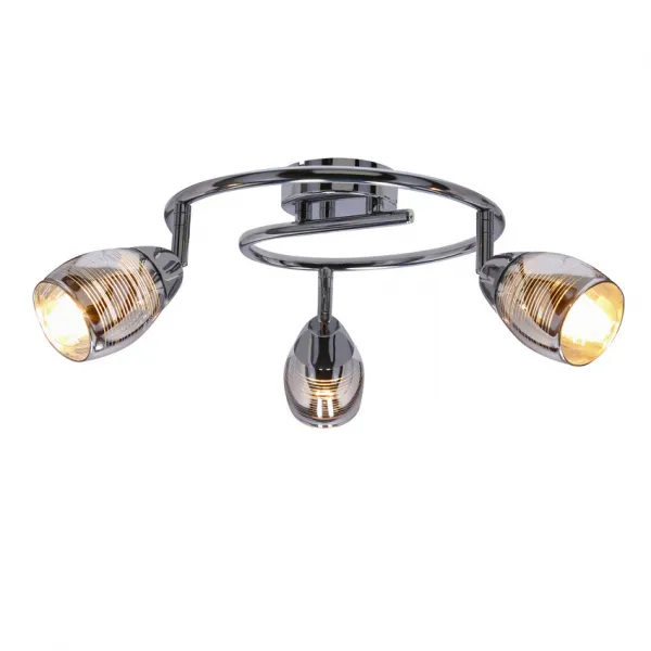 Stropná lampa Virginia Spiral chrómová, zrkadlové tienidlo s e14, e14