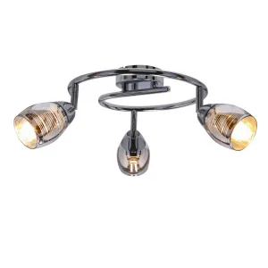 Stropná lampa Virginia Spiral chrómová, zrkadlové tienidlo s e14, e14