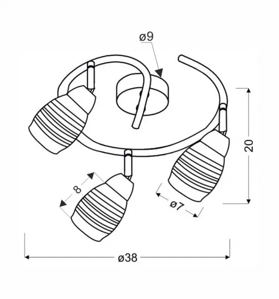 Stropná lampa Virginia Spiral chrómová, zrkadlové tienidlo s e14, e14