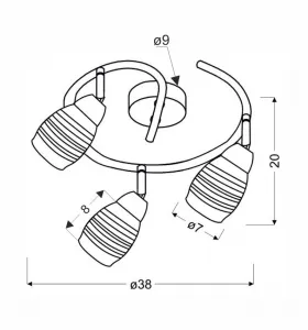 Stropná lampa Virginia Spiral chrómová, zrkadlové tienidlo s e14, e14