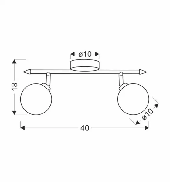 Stropná lampa Rodia patinovaná páska 2x40W g9 jantárové tienidlo