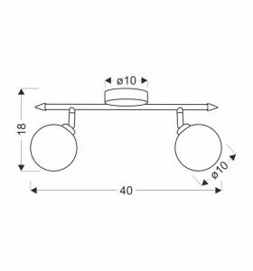 Stropná lampa Rodia patinovaná páska 2x40W g9 jantárové tienidlo