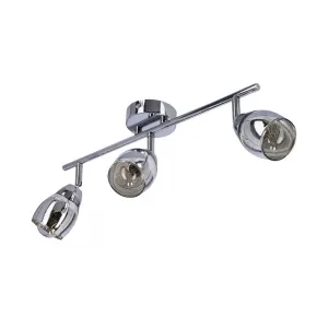 Stropná lampa Virginia s chrómovým pásikom, zrkadlové tienidlo e14