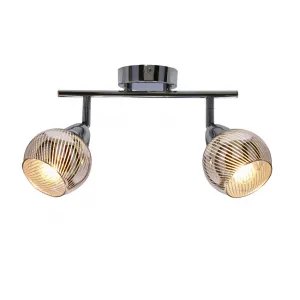 Stropná lampa Virginia s chrómovým pásikom, zrkadlové tienidlo e14