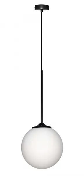 Závesná lampa čiernobiela guľa 20 cm Glasgow Ledea