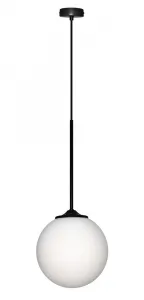 Závesná lampa čiernobiela guľa 20 cm Glasgow Ledea