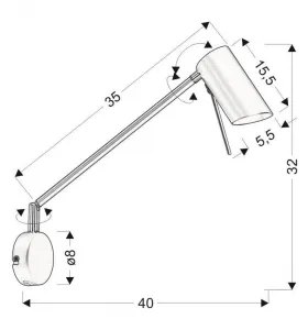 Nástenná lampa matná biela nastaviteľná otočná GU10 40W Milly