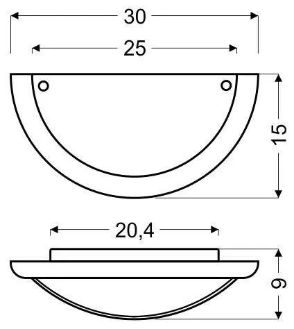 Stropné svietidlo stropné 1/2 1xE27 30cm WENGE STANDARD